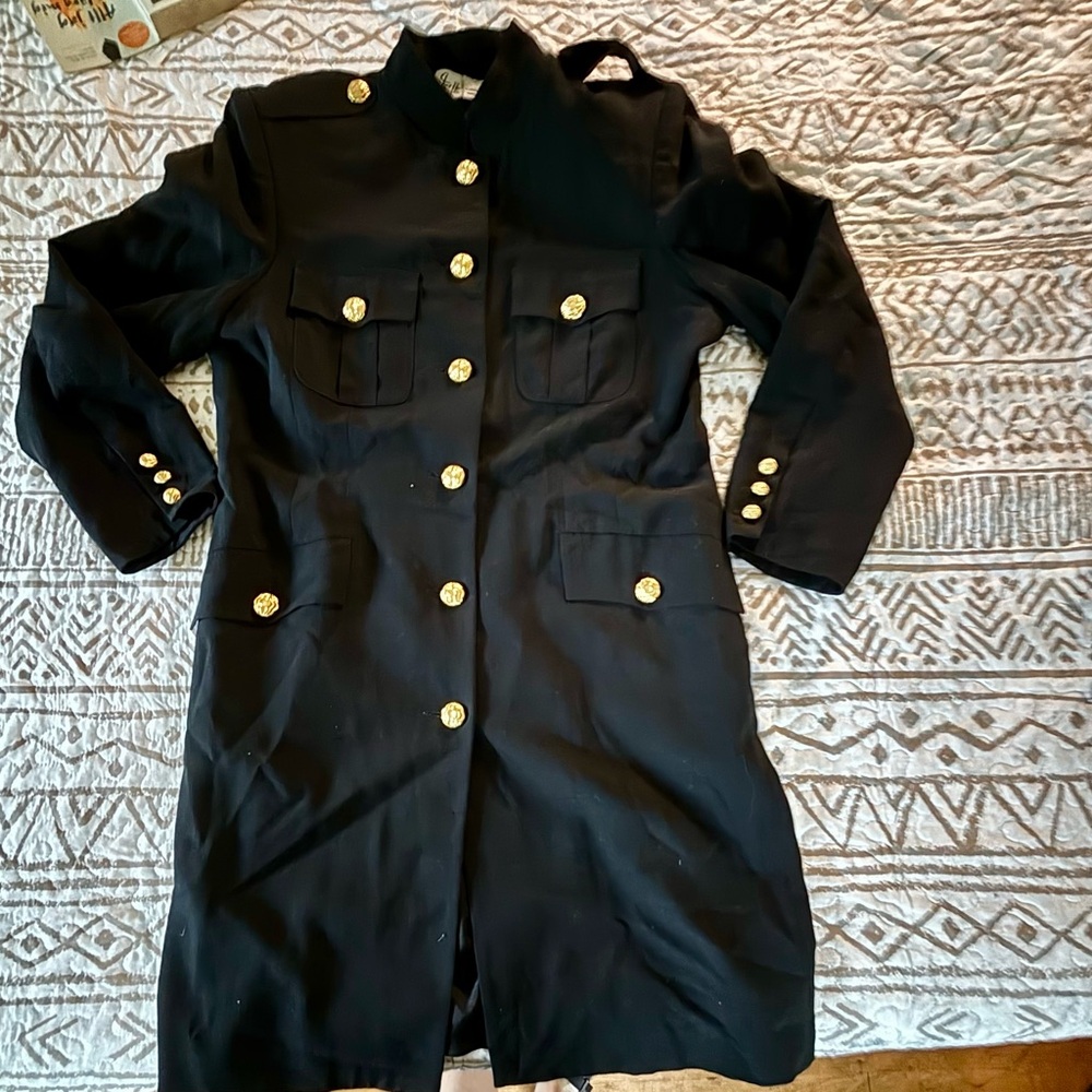 Vintage 1980’s FRED HAYMAN of BEVERLY HILLS wool gold-button jacket dress!!!! - Picture 5 of 8